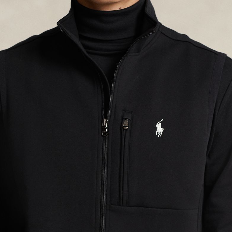 Polo Ralph Lauren Ss24 Solid Color Logo Embroidered Zipper Casual Vest Men vests Black MNPOKNI1N220006-001