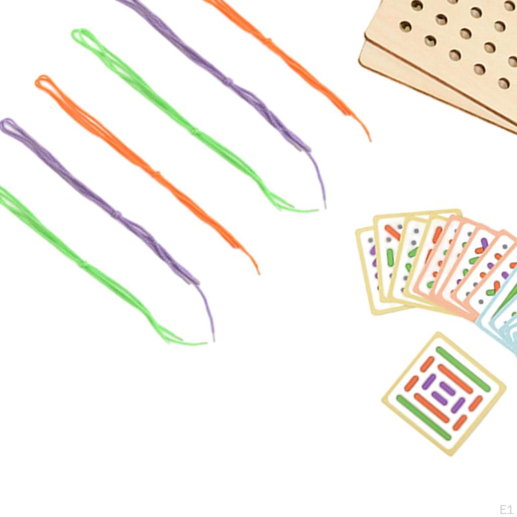 Dřevěná hračka na navlékání Montessori šněrování ve tvaru šněrování pro 3 roky