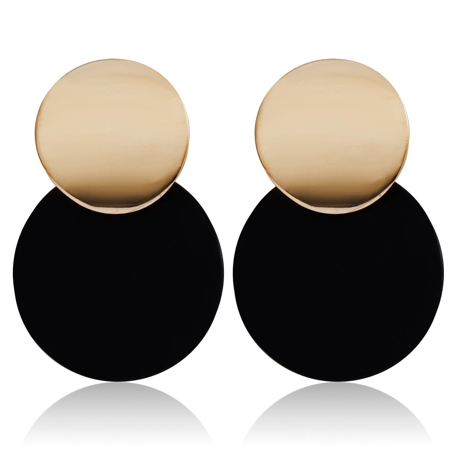 

Cross-Border Jewelry, Geometric Versatile Disc Ring Earrings, Temperament Muse Cold Wind Paint Spray Paint Earrings