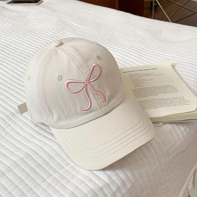 1pc Adjustable Cute Bow Baseball Cap Sweet And Romantic Pink Design, Made of Lightweight Polyester, Suitable for Casual Wear