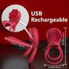 9 Modes Vibrating Penis Sleeve Silicone Vibrating Rooster Ring Penis Sleeve with Rose Clitoral Stimulator Sex Toys for Adult 18