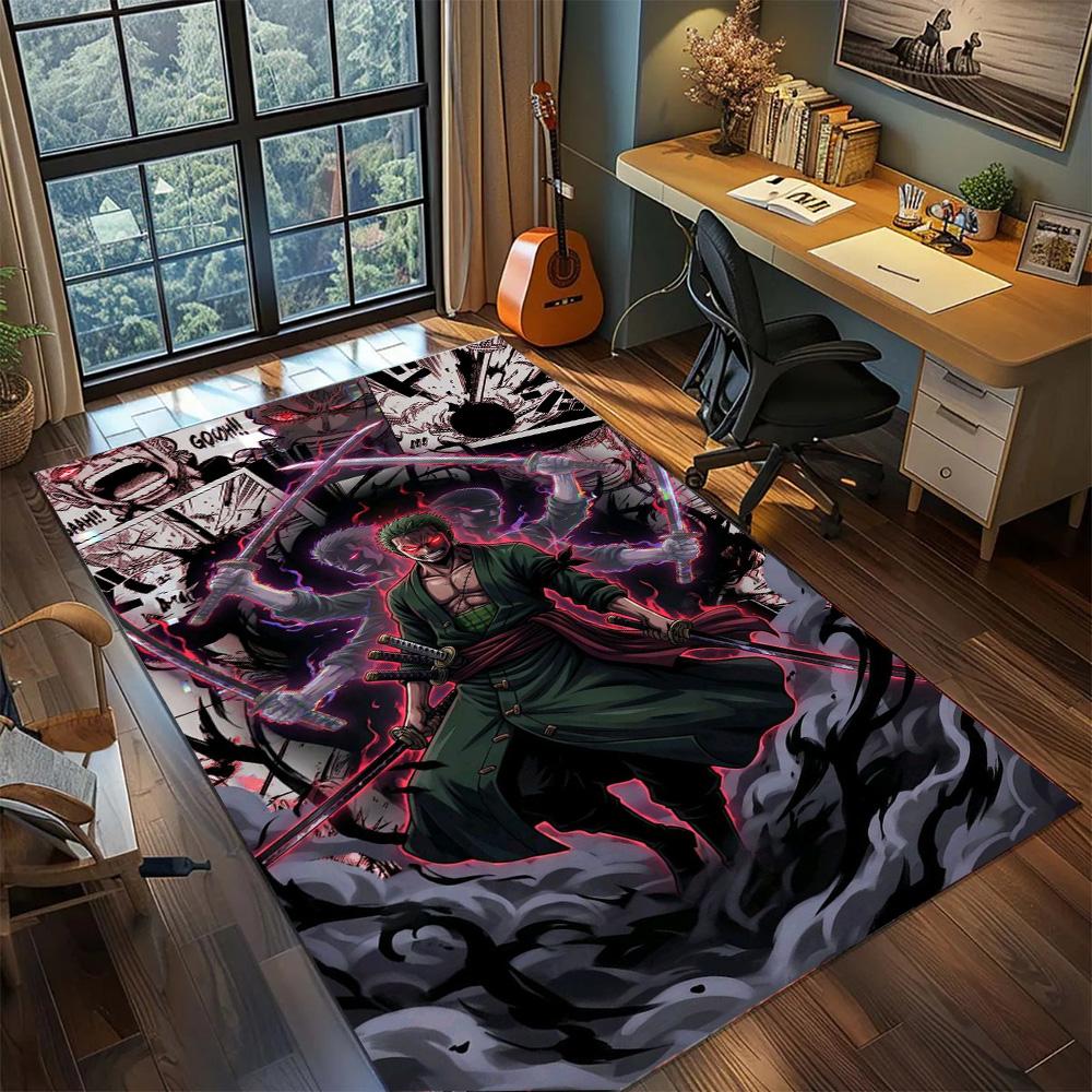 One Piece Wanted Poster Rug Carpet Large Area Rugs Non Slip Washable Floor Mat for Gamer Room