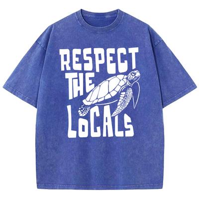 Weißes Respect The Locals To Protect Sea Turtles T-Shirt Herren Baumwolle Freizeit T-Shirt Design Street T-Shirt Senior Sportoberteile