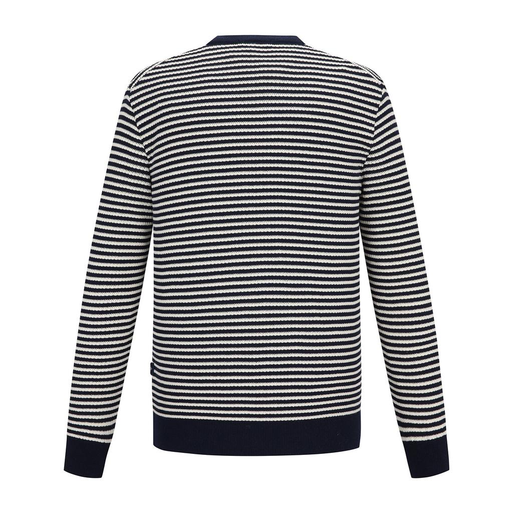 FERRAROMILANO Crochet Stripe Round Knit Navy (Am0Ftsr15149)
