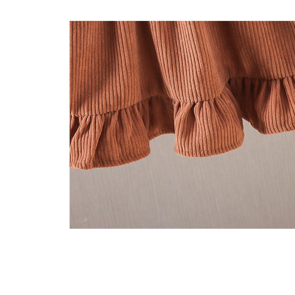 Girls' Spring and Autumn Set New Korean Version Children's Corduroy Corduroy Skirt Bottom Shirt Fake Two Sets