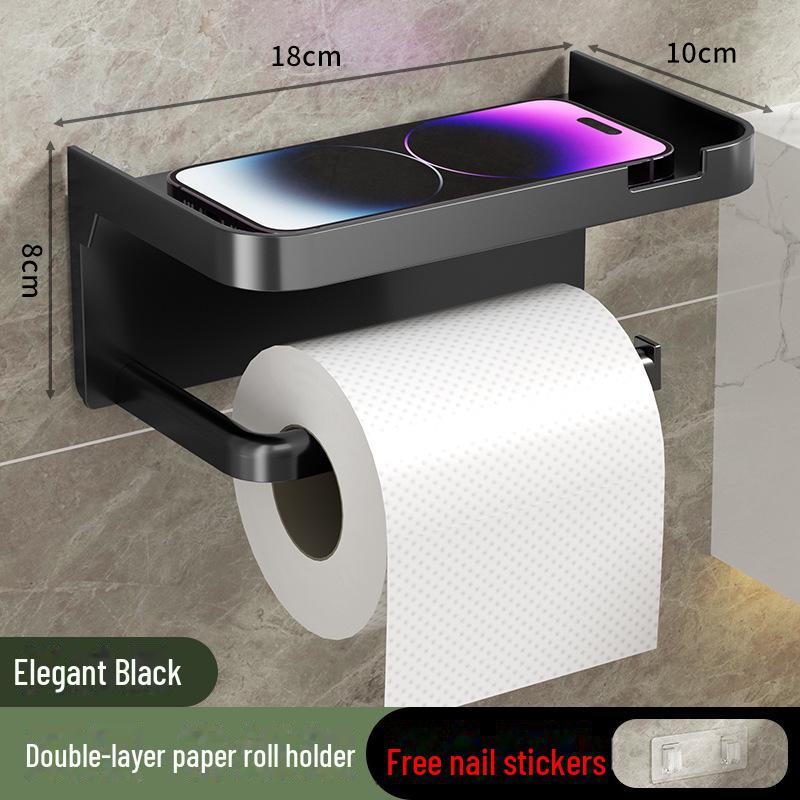 Punch-Free Toilet Roll & Storage Rack for Bathroom and Kitchen