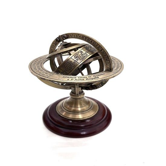 15.24 Cm Armillary Sphere On Elegant Wooden Base A Nostalgic Decor Accent for Your Home Décor Armillary Sphere Best Gift