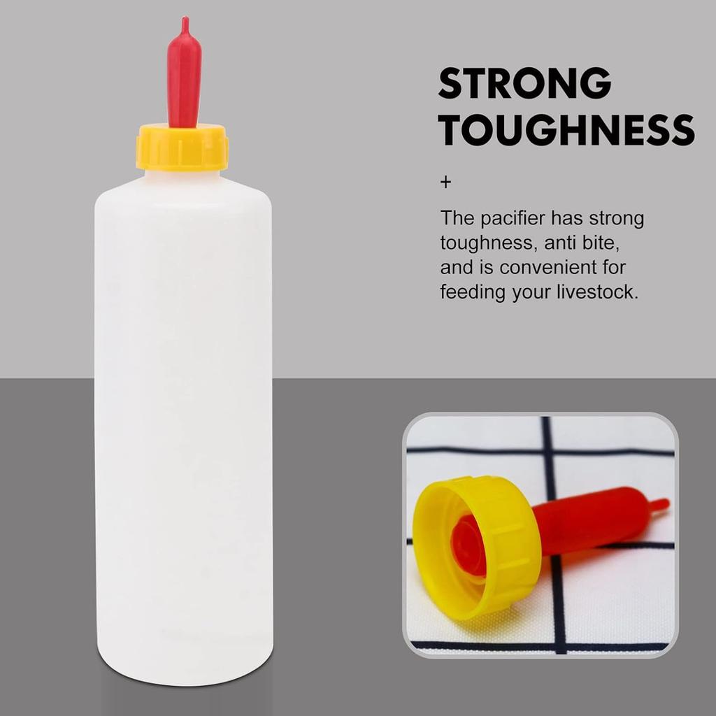 Goat Nipple and Bottles Set, 5 Sets Small Animal Milk Drink Pritchard Nipple for Goats 400 Ml Lamb Nursing Bottles Feeding Bottle Kit for Feeding