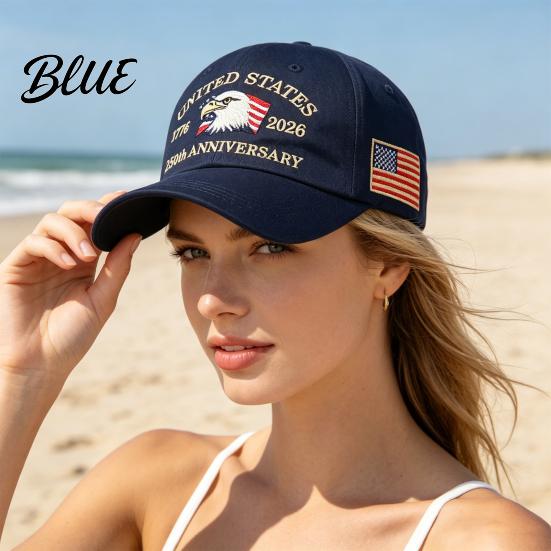 Retro Patriotic Cap Baseball Cap Vintage Worn Style Washed Denim Hat 250th Anniversary Veterans Day Hat 1776-2026 Embroidered Dad Adjustable