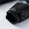 White Duck Down Down Jacket with Black Glossy Face for Men and Women, Large Size Jacket with Hood and Thickened Bread Jacket