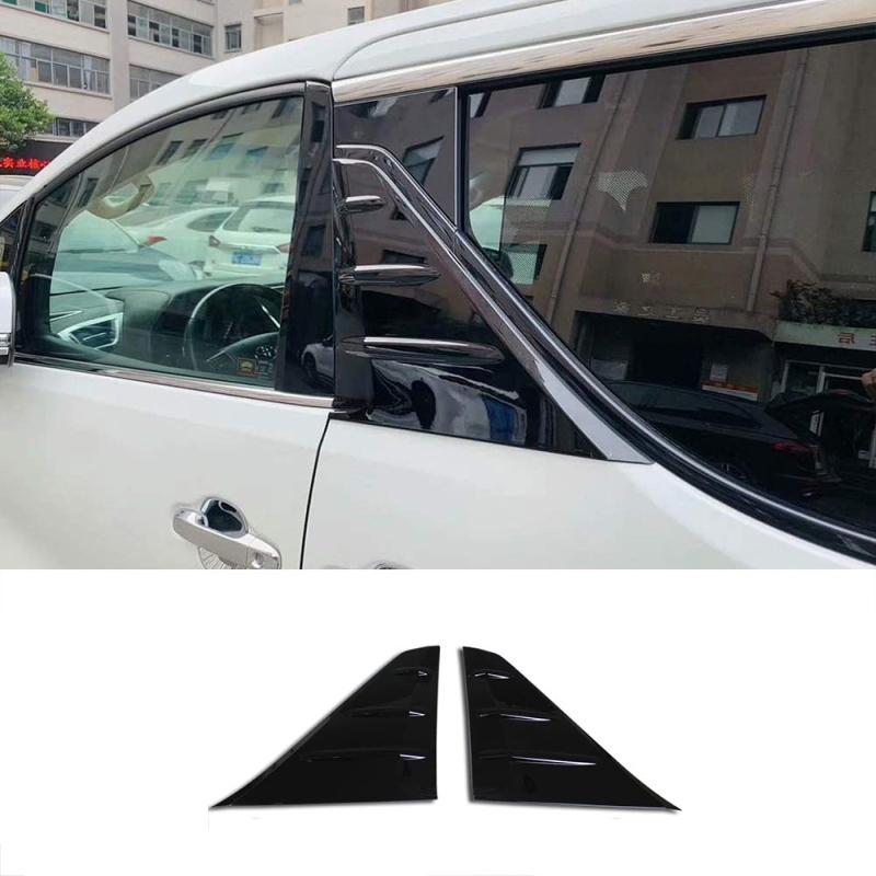 For Toyota Alphard Vellfire 30 Series 2016- ABS Carbon Car Exterior Accessories B C Pillar Trim Rear Window Quarter Cover