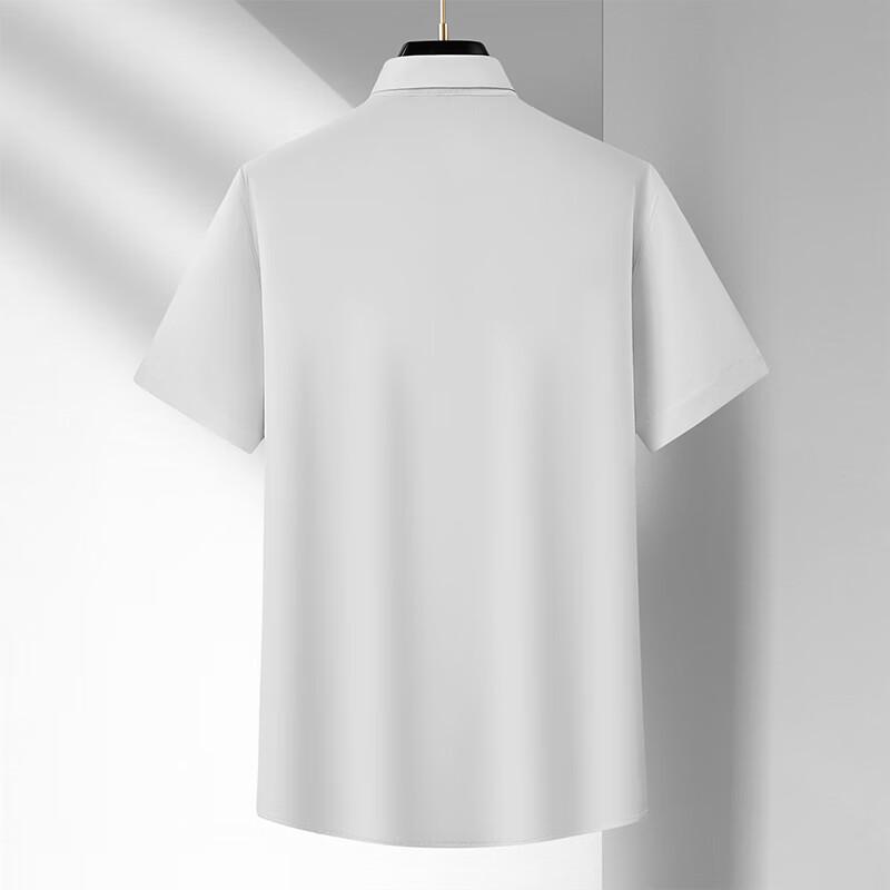 Dibinzhe Men's Plus Size Solid Short Sleeve Shirt