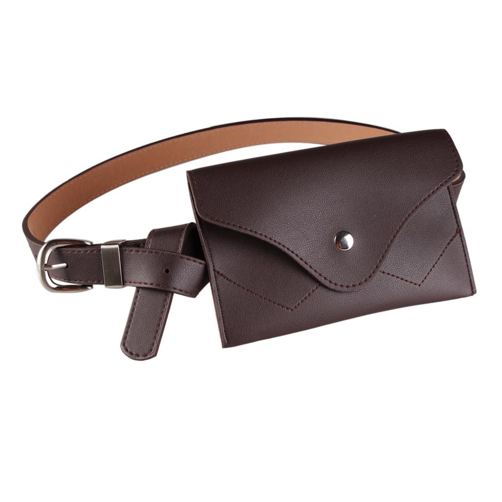 Shoulder Bag Waist Band Mini PU Leather Women Clothing Accessory - Black, as described