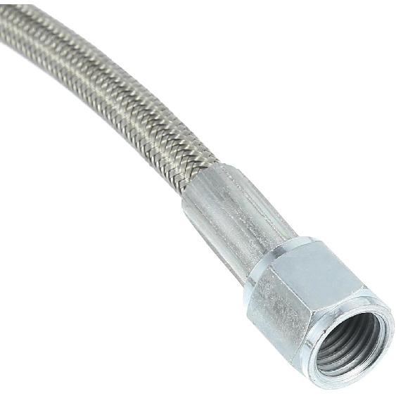 Unifizz 4AN Turbo Oil Feed Line 24 Inch Length Stainless Steel Braided AN4 90 Degree Straight Hose End Pressure Remote Turbocharger Oil Drain Return