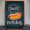 Retro Hotdog Tin Sign Vintage Wall Art Kitchen Decor Heavy Duty Metal