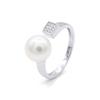 Ring - Pearls & Colors - Prestige - 9-10 Mm Button - White Pearl - 925 Silver - Woman