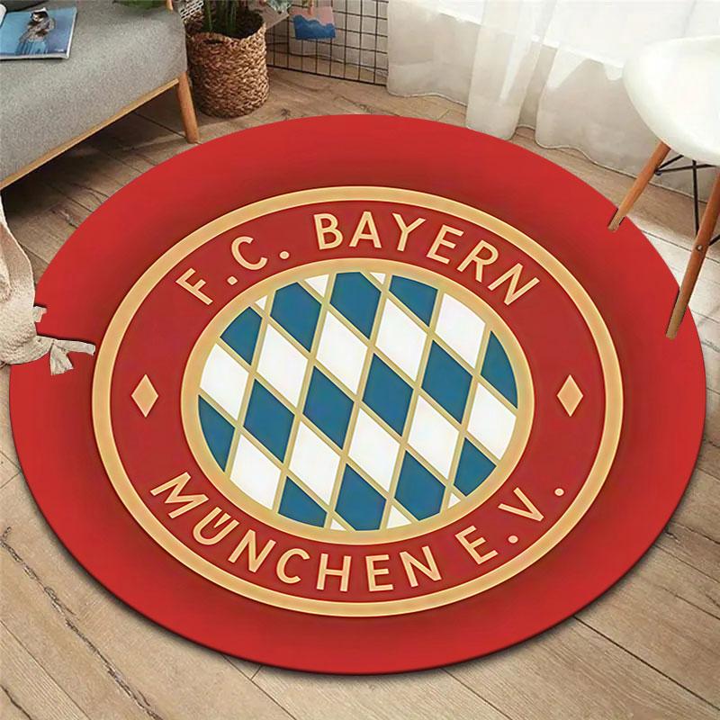 FC Bayern Munchen Round Area Rug,Carpet Rug for Living Room Bedroom Sofa Playroom Decor,Non-slip Floor Mat