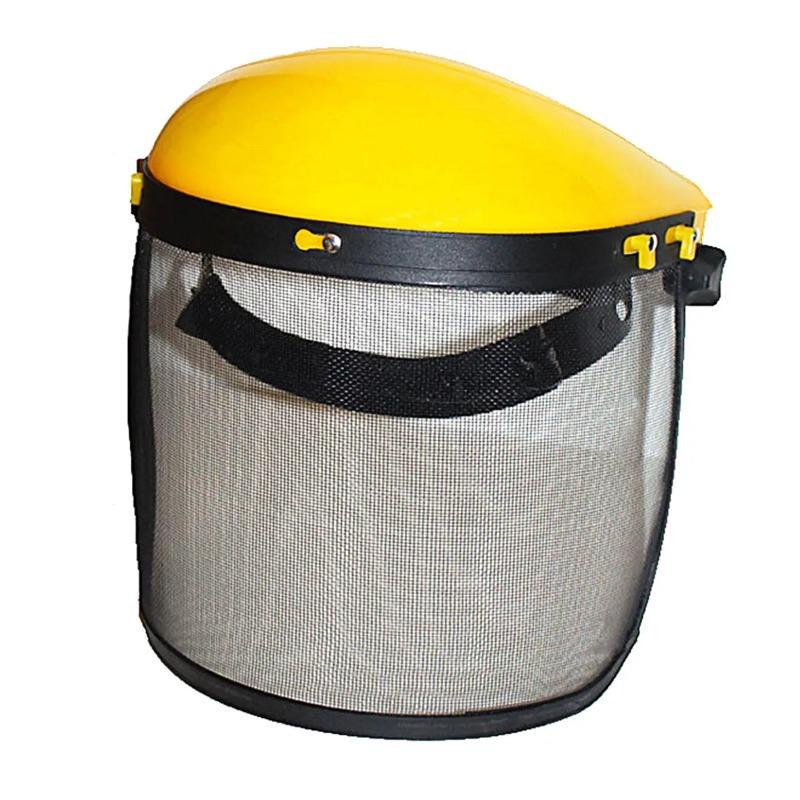 Safety Helmet Hat Mesh Visor Helmet With Full Face for Logging Brush Cutter Garden Lawn Mower Protective Face Shield чёрный