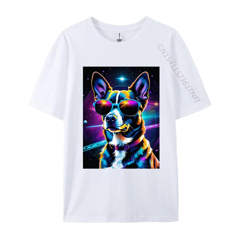 Dog Illustration Tshirt A Dog Wearing Sunglasses 3d Printed T Shirts Mens Tops Shirt Printed On Fitted Shirts S