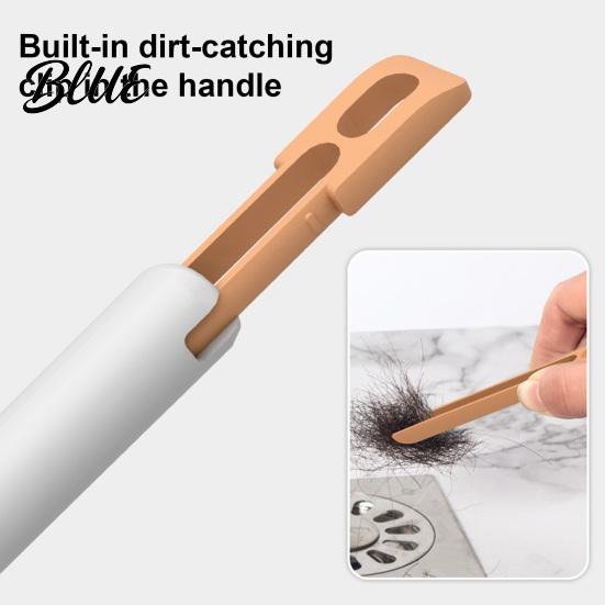 Wall Mounted Toilet And No-touch Sanitary with Scrubber Brush Brush Hole-Free Design Drainage Base High-Density Bristles Non-Slip Handle Hygienic
