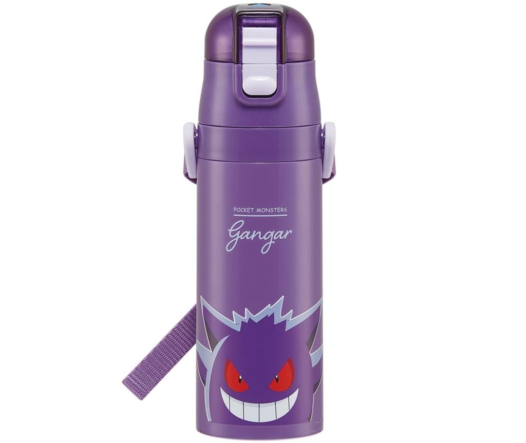 Skater Pokémon Gengar Water Bottle, 470ml, Children's Stainless Steel Sports Bottle, SDC4-A