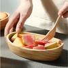 Flat Bottom Japanese Salad Bowl Stackable Fruit Platter Multi-Sized Wooden Tableware Tray  Nuts