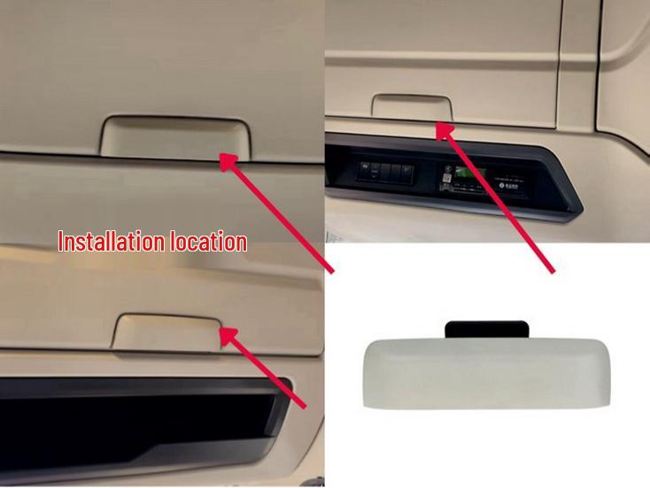 

FAW J6P 3.0 Cab Storage, J6V Overhead Box Handle, and Glove Box Lock Handle.