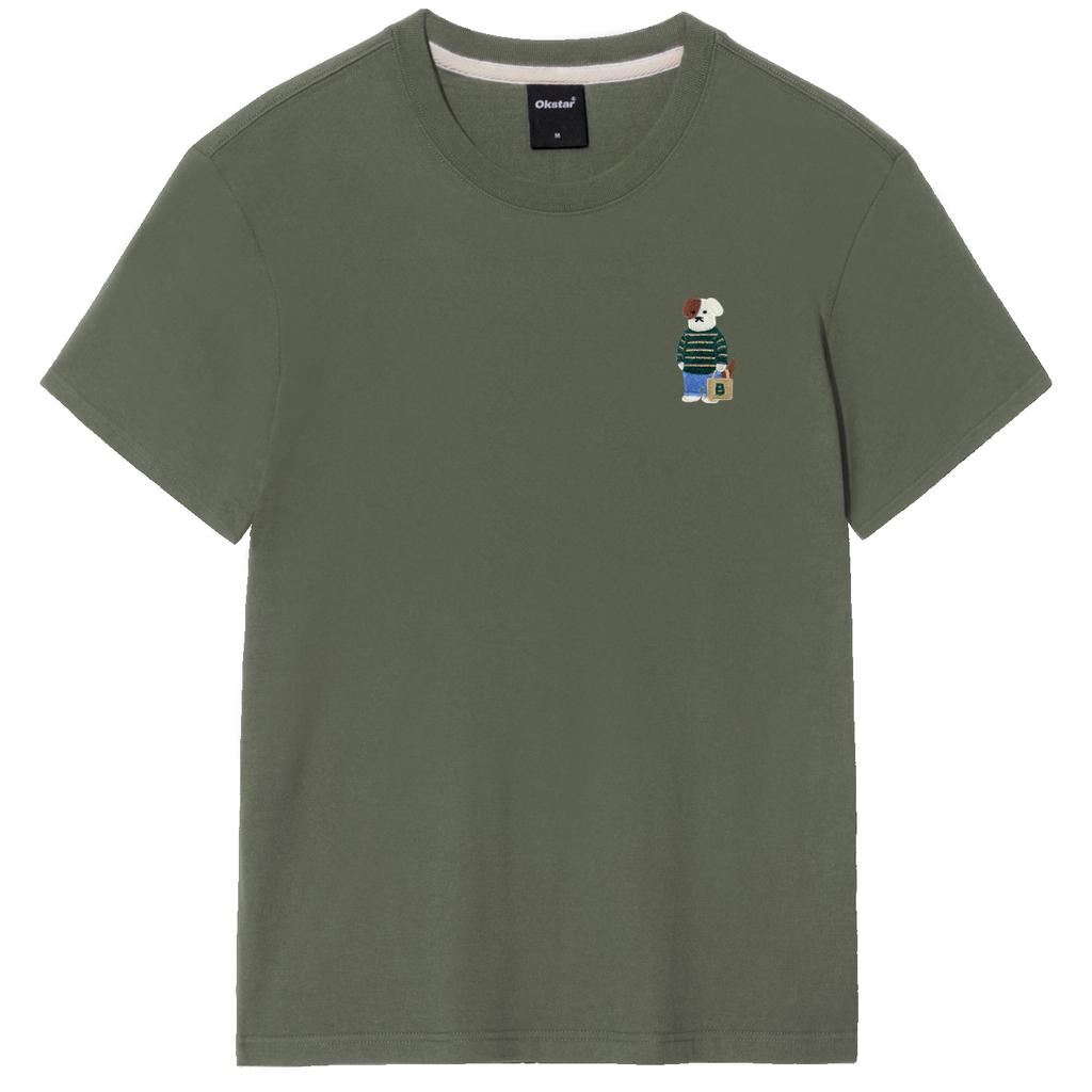 OKSTAR Mini Me Casual Brodog Embroidered Short Sleeve T-Shirt (Type A)