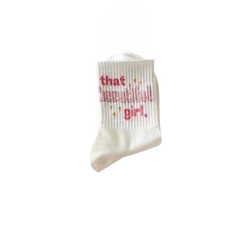 Female Spring and Autumn Lovely Cartoon Tube Pile Cotton Socks
