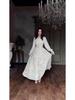 2025 Spring Elegant Long Sleeve Gold-Stamped Romantic Dress for Women