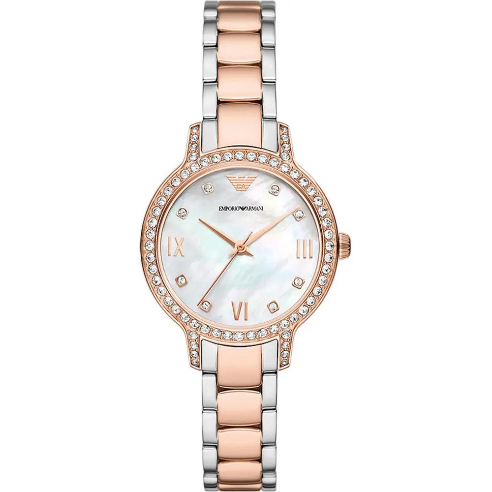 

Emporio Armani Cleo Mother of pearl Bicolor rose Metal Ladies Quartz Watch AR11499 мать жемчужного