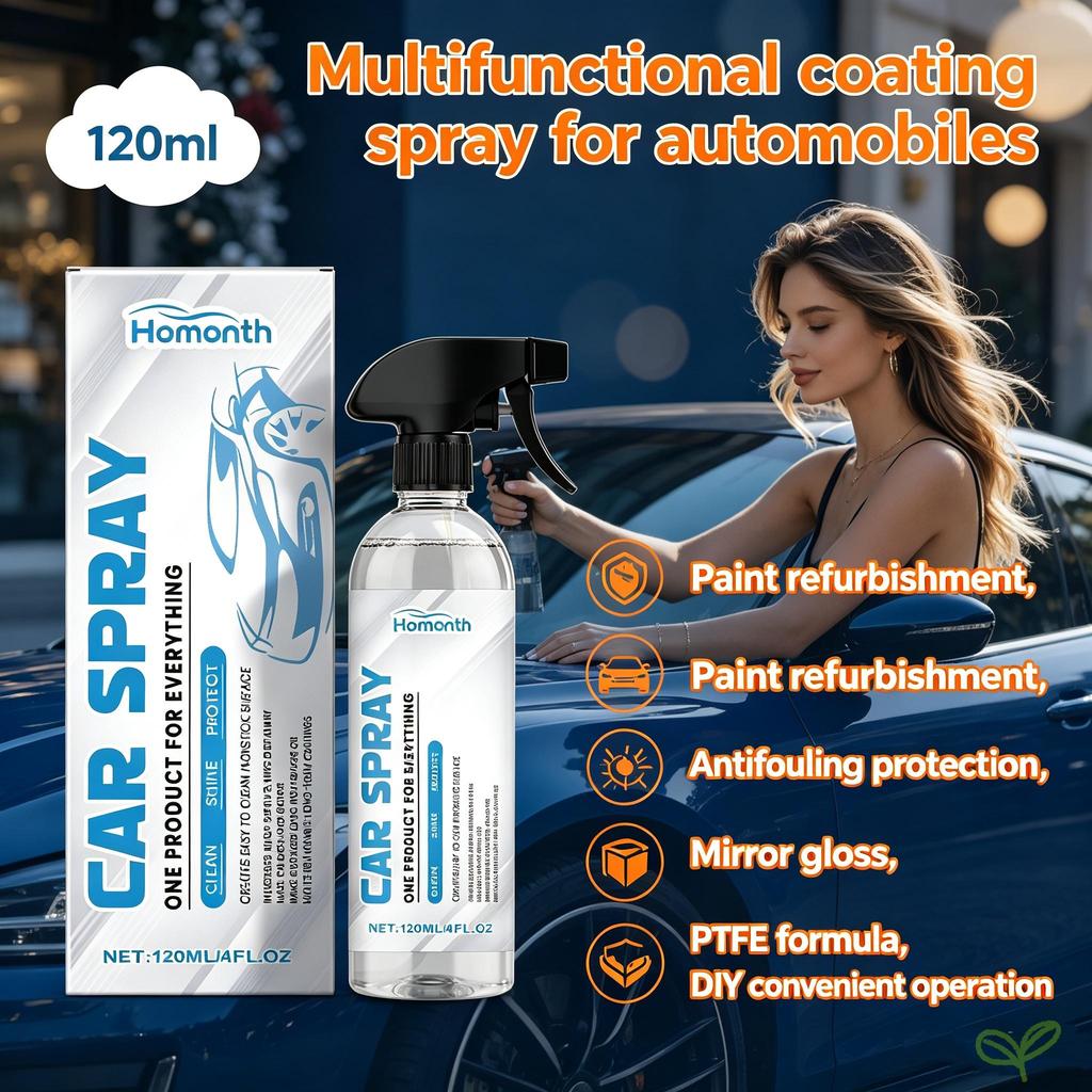 Homonth Car Multi Functional Coating Spray Paint Renewal Anti Pollution Gloss Enhancement Paint Film Protective Agent Repair Optimizer 120ML