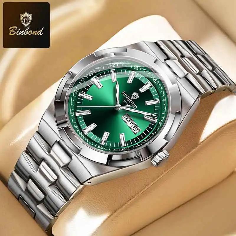 Man Wristwatch Quartz Men Business Watches Waterproof Luminous Date Week Stainless Steel Watch Male Reloj