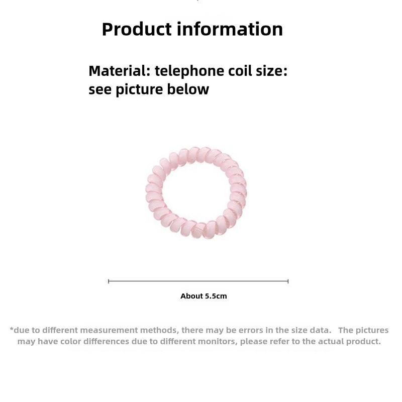 4PCS/Set Solid Color Telephone Wire Elastic Hair Bands Women Girls Cord Rubber Band Stretch Hair Accessories Headband Gum Holder