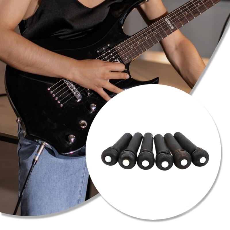6Pcs Guitar Bridge String Studs Acoustic Guitar Bridge Pins String Peg Musical Instruments Replacement Parts Enduring