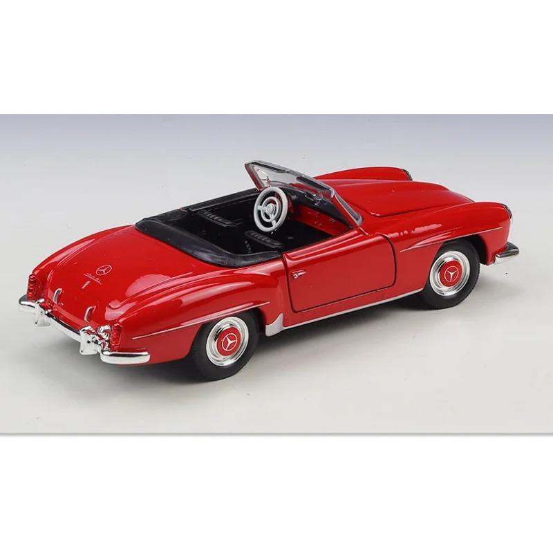 WELLY 1/24 1955 Mercedes-Benz 190 SL Alloy Roadster Sports Car Model Diecast Metal Classic Retro Old Car Vehicle Model Kids Gift