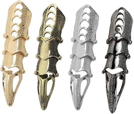 Men's Knuckle Joint Full Finger Double Ring Punk Rock Eagle Claw Armor Activity Ring Gothic Halloween Cosplay Jewelry for Women