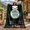 Celtic Football Club Custom Name Flannel Blanket Personalized Soft Warm Plush Throw Blanket Customized Gift for Family Friends