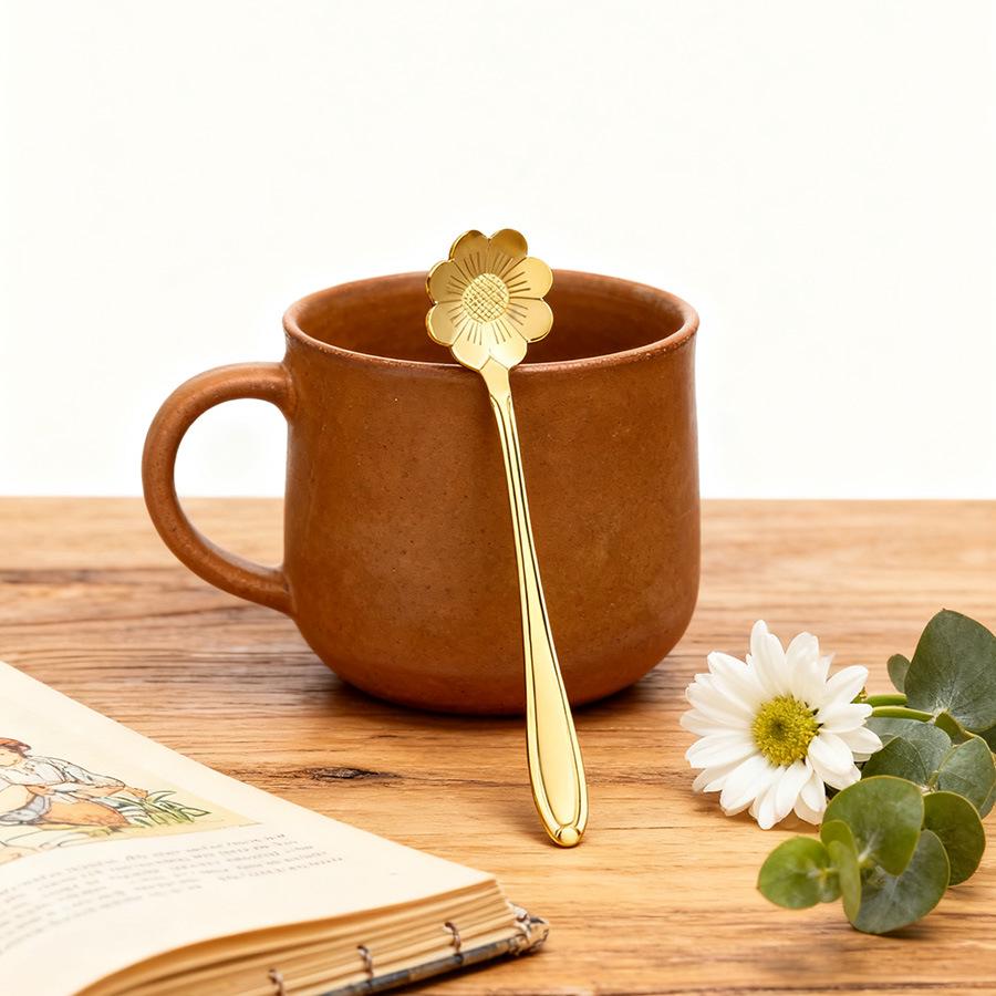 Golden Sunflower Bird s Nest Honey Oatmeal Spoon - Luxurious Gift for Hotels & Restaurants