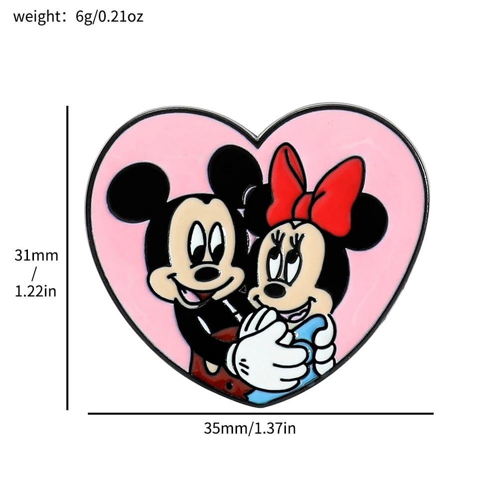 Disney Anime Cartoon Figure Brooch Snow White Mickey Minnie Enamel Badge for Backpack Clothing Lapel Pins Accessories Gifts