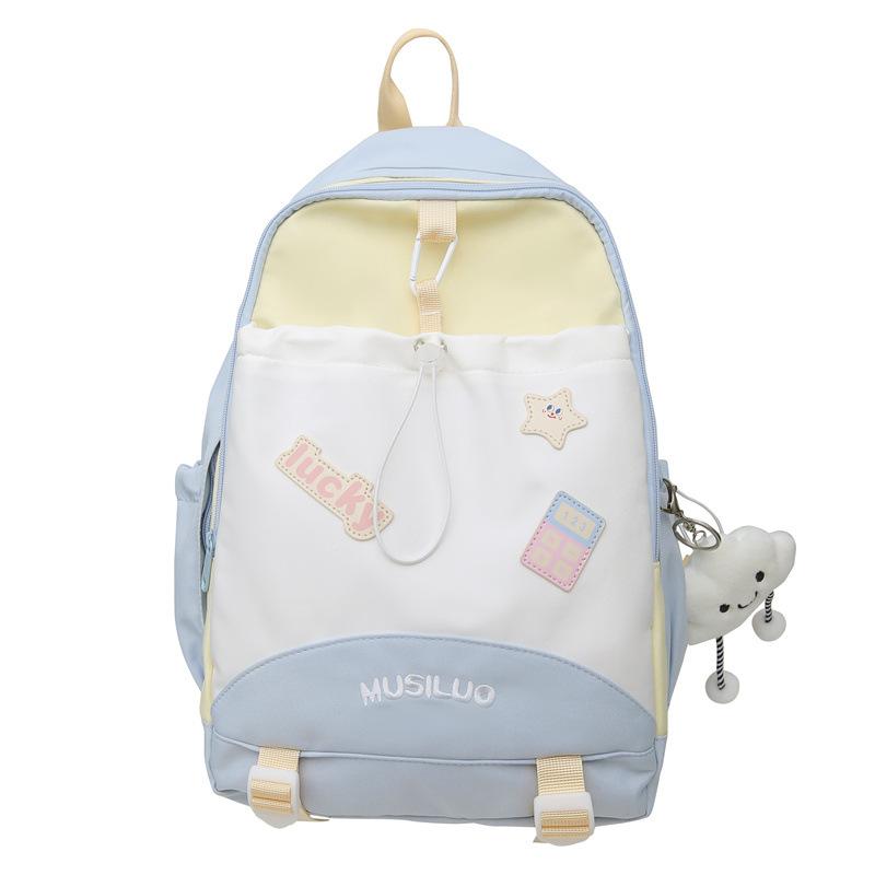 Schoolbag Schoolbag for Girls, Sweet Style, New High School Students, Large Capacity Backpack, Small Fresh Contrasting Color Girl Backpack