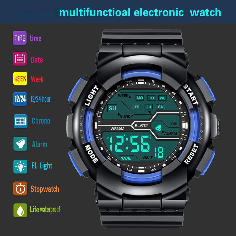1 Stück Outdoor Multifunktionale Sturzsichere King Kong Elektronische Herren- und Damen-Elektronikuhren Leuchtende Sportliche Wasserdichte Studenten-Elektronikuhren