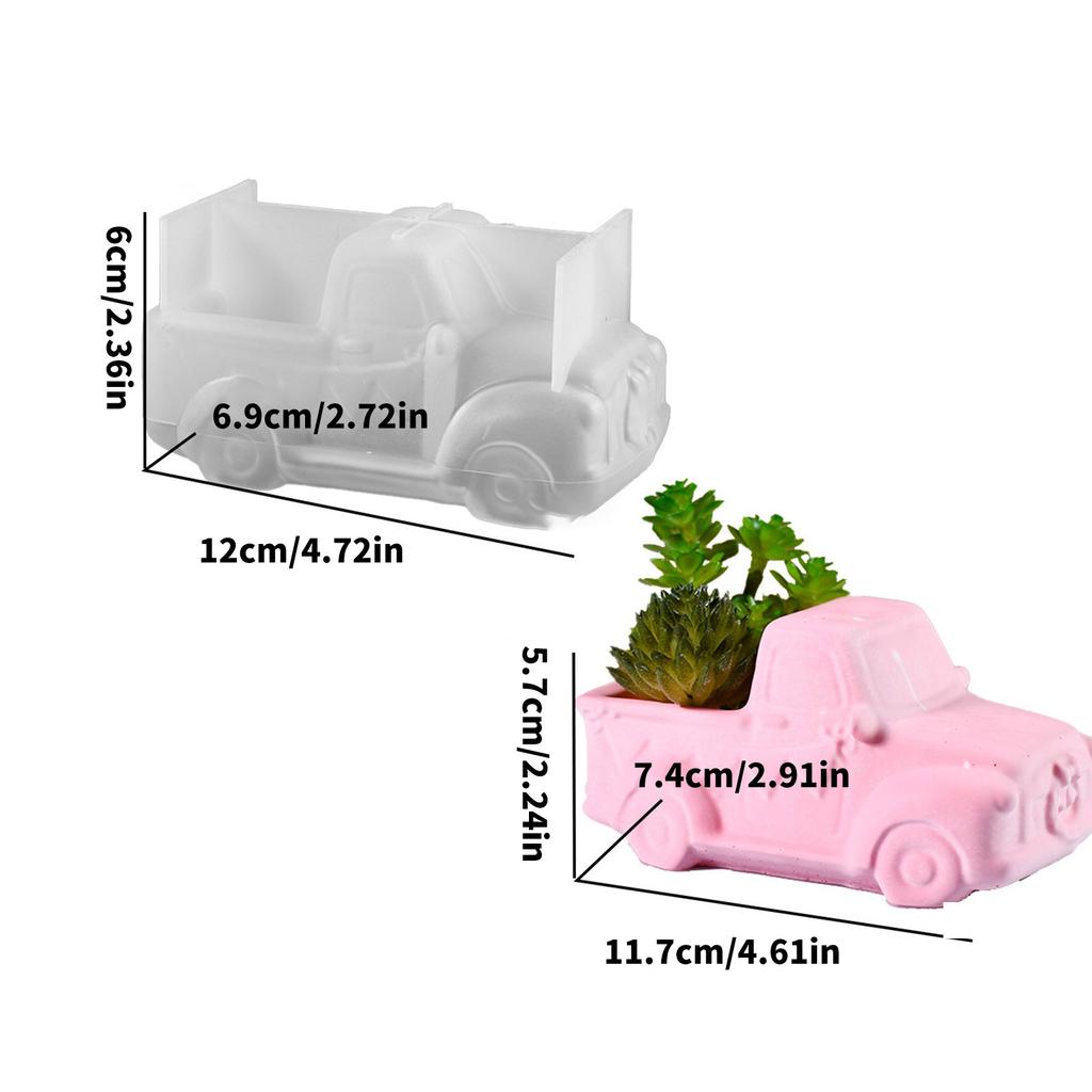 Unique Vehicle Shape Succulent Planter Retro Car Shape Silicone Mold For Succulent Planter And Candle Vessel DIY Crafts