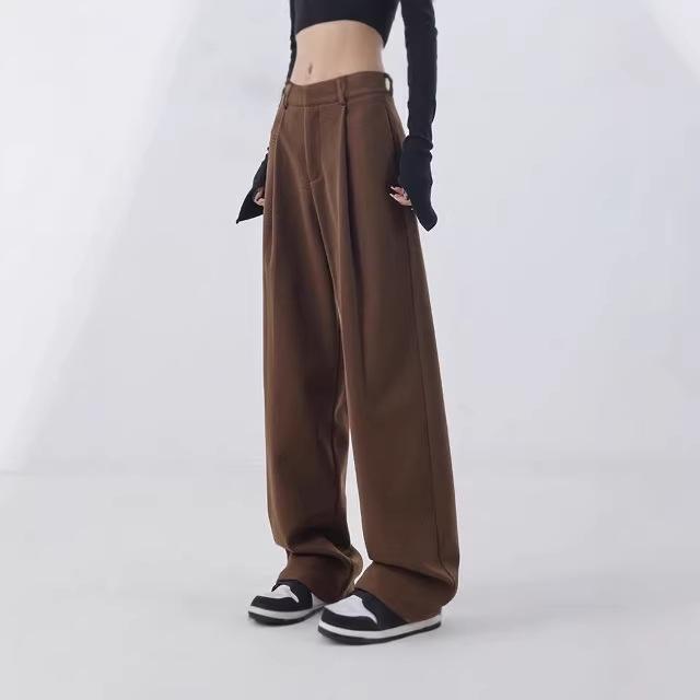 Women's Retro Wide-Leg Slimming Maillard Casual Pants