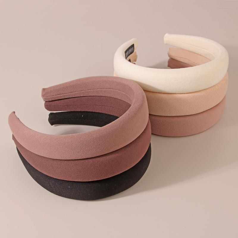 Retro Sponge Headband Milk Tea Color High Skull Headband Face Washing Headband All-match Outing High-end Pressure Hair Accessories