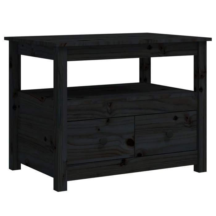 VidaXL Coffee Table Black 71x49x55 Cm Solid Pine Wood 820940