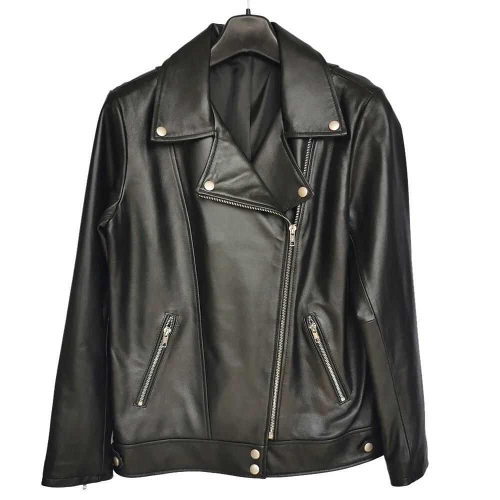 Maplesteed OVERSIZE Frauen Leder Jacke Lose 100% Weiche Schaffell Weibliche Natürliche Haut Mantel Frühling Herbst Plus Größe M486