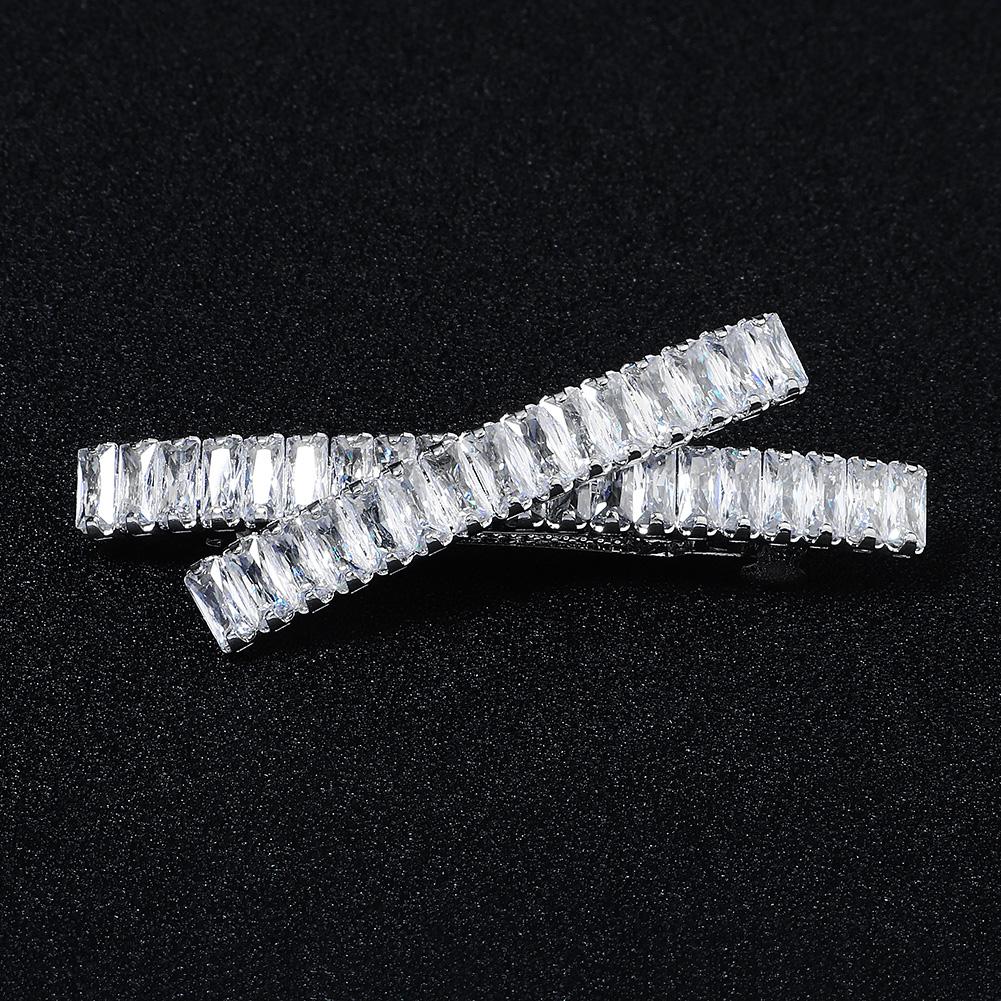 Fashion Barrette Cubic Zirconia Leaf Hair Clips for Women Accessories Bridal Wedding Hair Jewelry Party Bride Headpiece