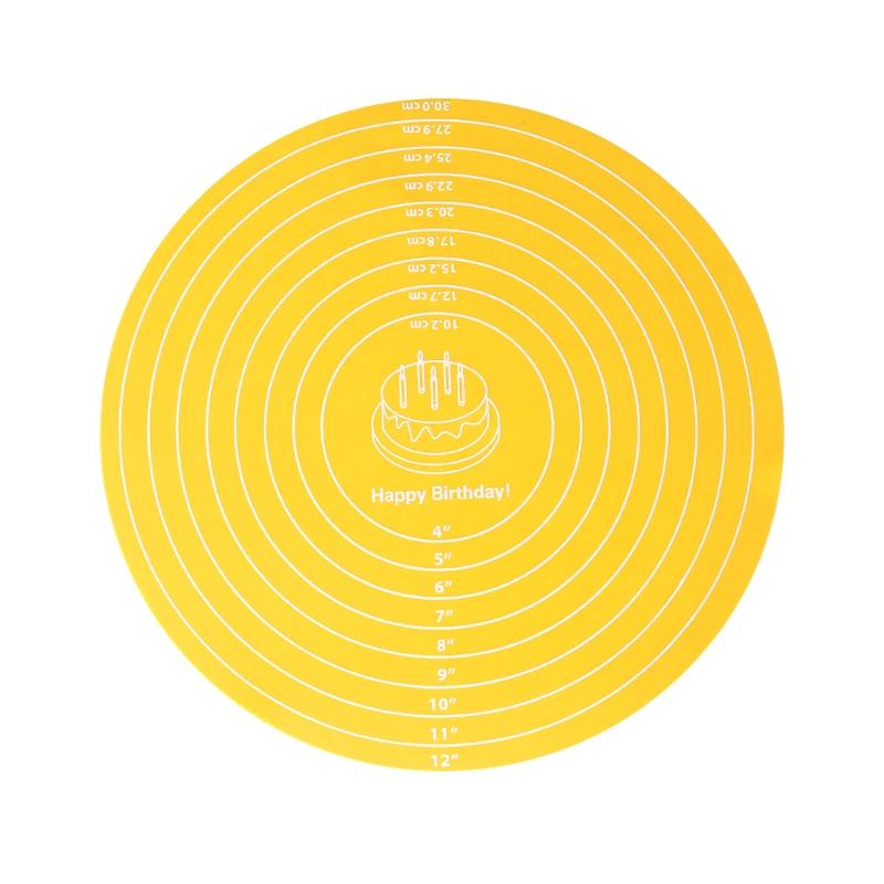 Round Silicone Baking Mat For 12-Inch Diameter Cake Turntable Pad Non-Slip Pad Cake Stand Food Grade Kitchen Baking Tool