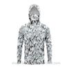 Mens Quick-Dry Ice Silk Long Sleeve Fishing Shirt With Hood Integrated Face Cover UV Protection Outdoor Sunproof Apparel